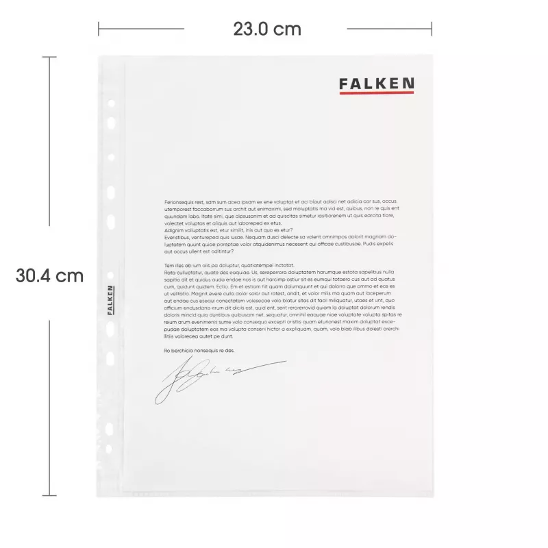 Falken fundas para documentos DIN A4, 0,05 mm, cristal transparente