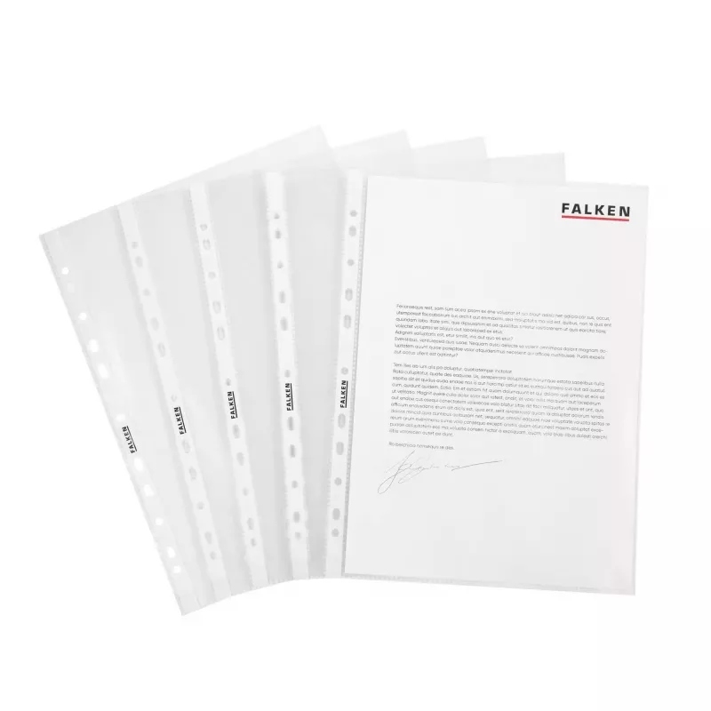 Falken fundas para documentos DIN A4, 0,05 mm, cristal transparente