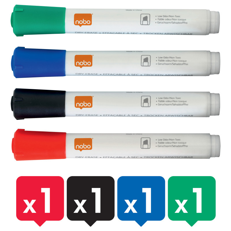 nobo Starter set de 6 rotuladores para pizarra blanca multicolor