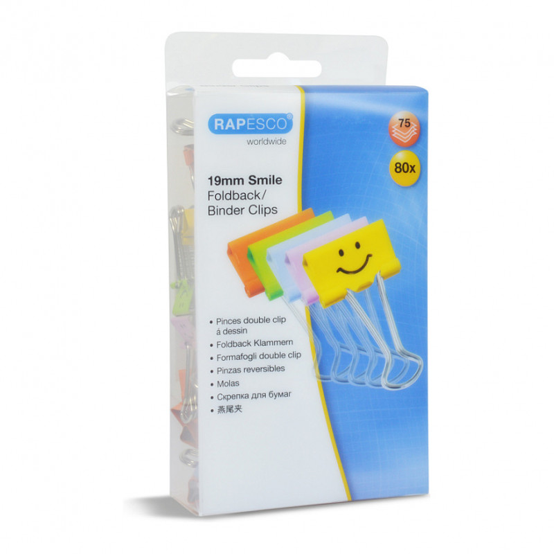 RAPESCO® pinzas foldback colores surtidos 1,9 cm