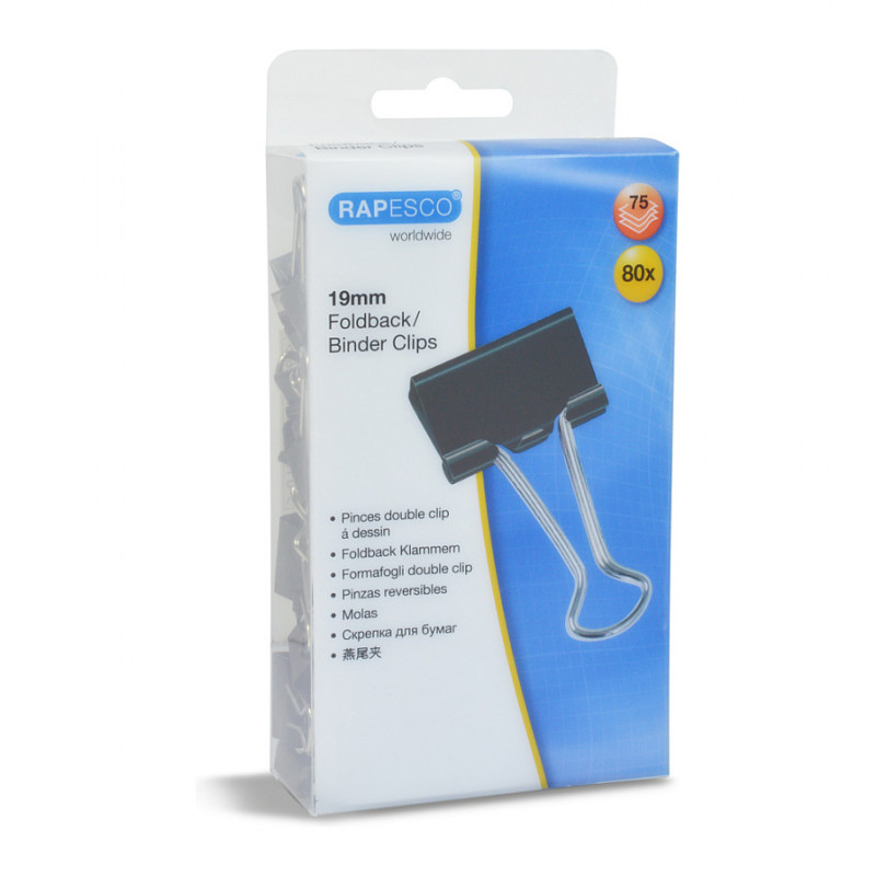 RAPESCO Pinzas de resorte 1,9 cm, negro