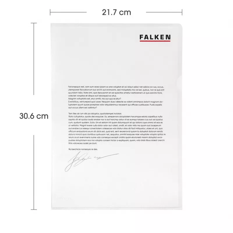 Falken Fundas de plástico DIN A4, superficie gofrada, 0,09 mm, transparente