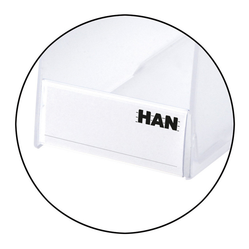 HAN Revista antiestática, poliestireno sin metales pesados, cristal transparente, DIN C4