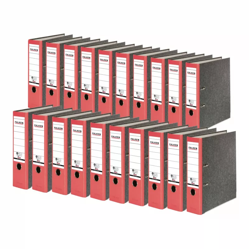 Archivador de reciclaje FALKEN A4, 8 cm, rojo marmolado