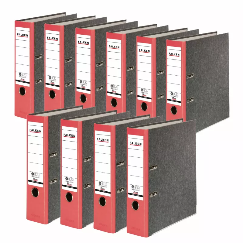 Archivador de reciclaje FALKEN A4, 8 cm, rojo marmolado