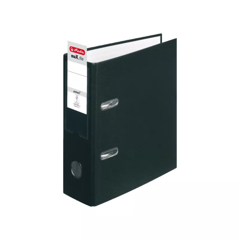 herlitz maX.f pro Archivador DIN A5 vertical, 8 cm, cartón negro