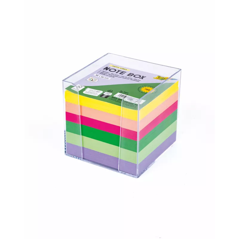 Folia Caja de notas HAPPY VIBES transparente incl. 700 notas