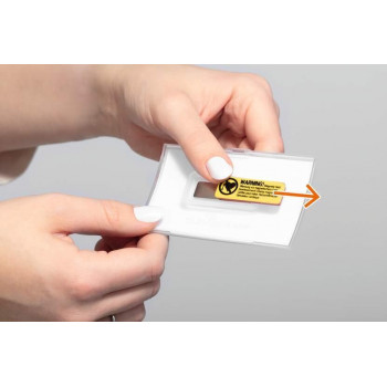 Durable CLICK FOLD placa identificativa con imán 40 x 75 mm, transparente, 10 uds.