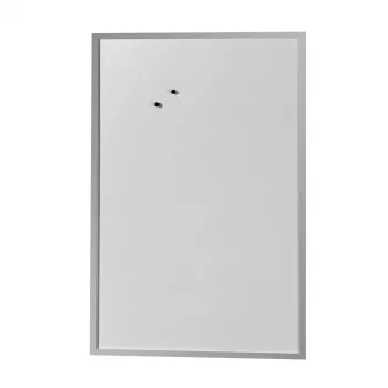 herlitz pizarra magnética 60 x 80 cm, acero lacado blanco, marco de madera color plata