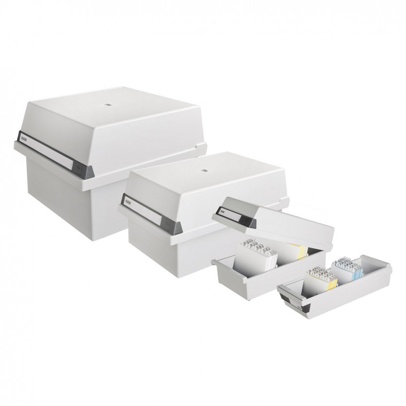 Fichero HAN con tapa DIN A5 para 1.300 fichas, gris (955-11)