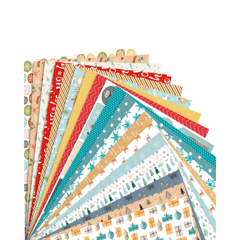 folia Bloc de motivos Winterzauber, 270 g/m², colores surtidos