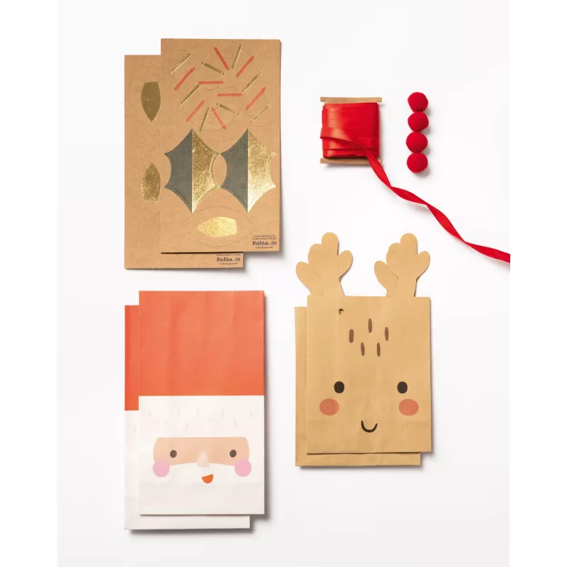 Folia bolsas de papel Santa & Deer multicolor