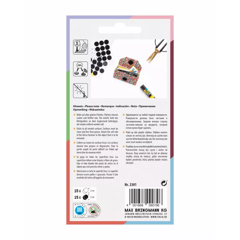 Folia puntos de velcro, negro y blanco (2301)