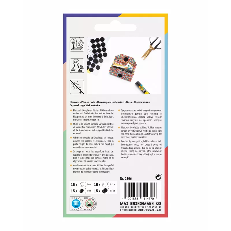 Folia puntos de velcro, negro y blanco (2306)