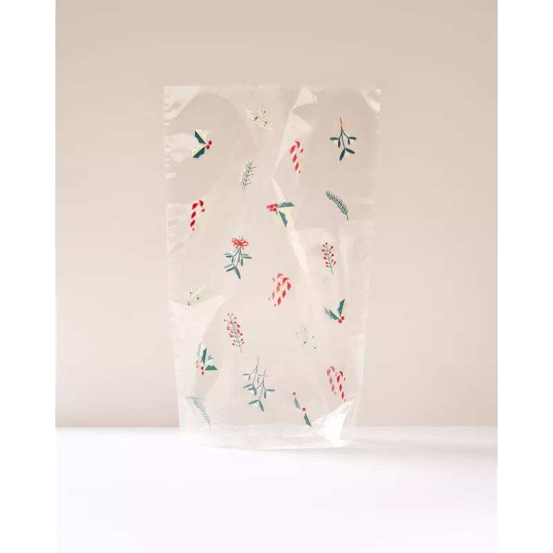 Folia bolsa de fondo PP A FLORAL CHRISTMAS, 14,5 x 23,5 cm
