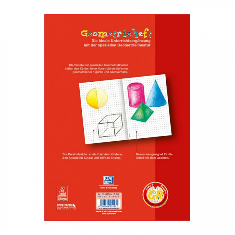 OXFORD cuadernos de geometría cuadrícula de puntos A4 16 hojas