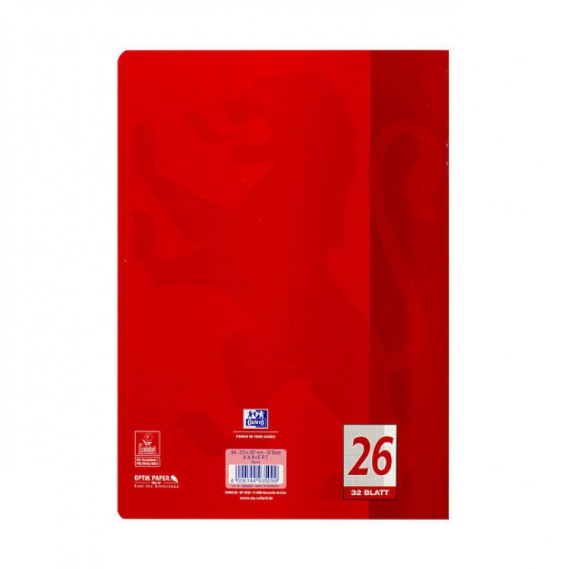 OXFORD Cuaderno doble escolar cuadriculado DIN A4 32 hojas