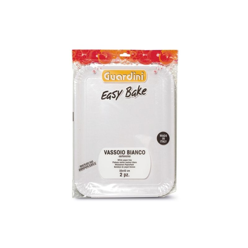 Guardini Bandejas de servir con papel de horno Easy Bake, blancas, 23 x 31 cm, pack de 3