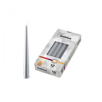 Bolsius vela de mesa 1 ud. 245/24 mm plata