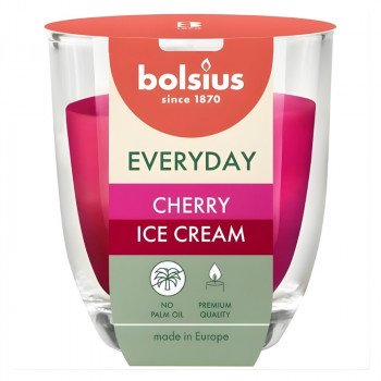 Bolsius Everyday vela aromática en vaso Ø70 x 80 mm, Cherry Ice Cream