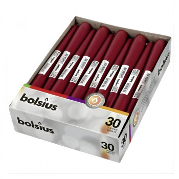 Bolsius vela de mesa 245/24 mm, rojo oscuro
