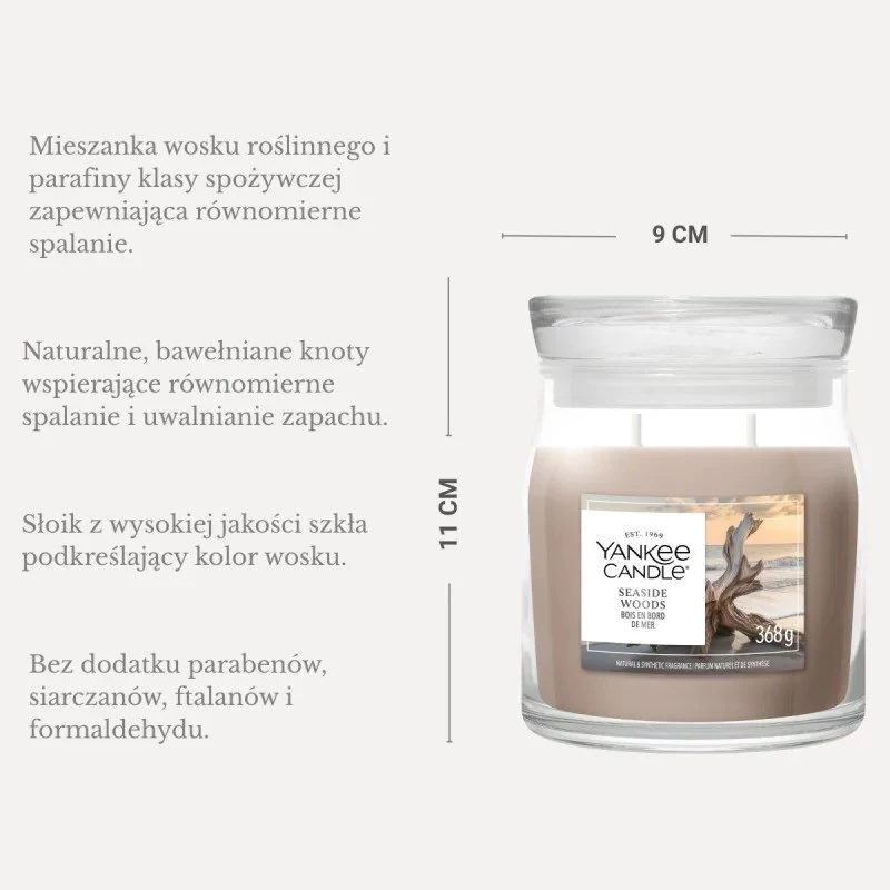 Yankee Candle vela Seaside Woods, mediana