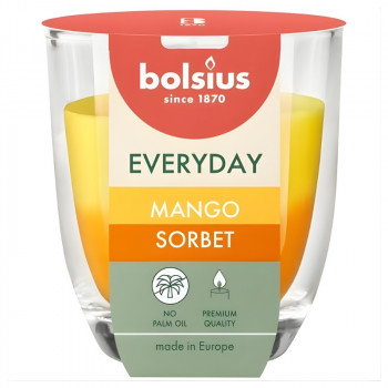 Bolsius Everyday vela aromática en vaso Ø70 x 80 mm, Mango Sorbet