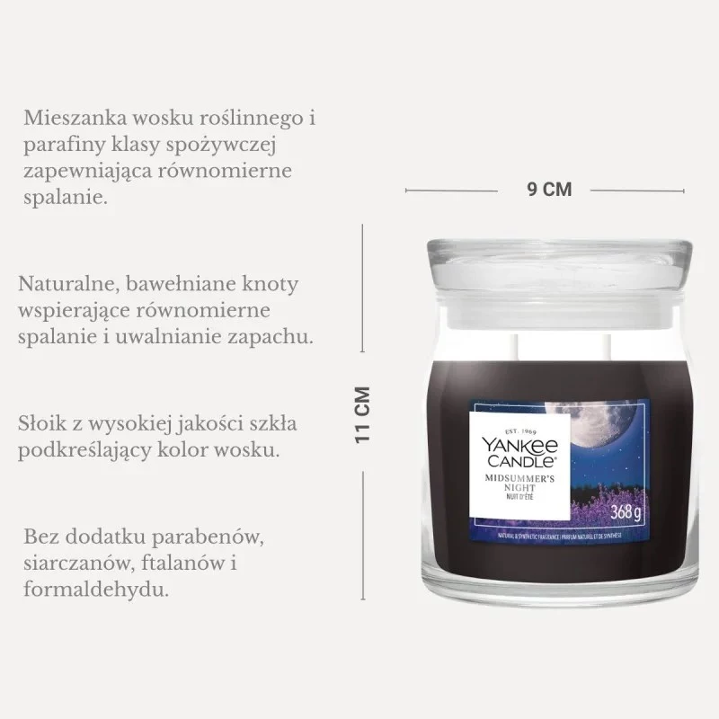 Yankee Candle vela Midsummer Night, mediana