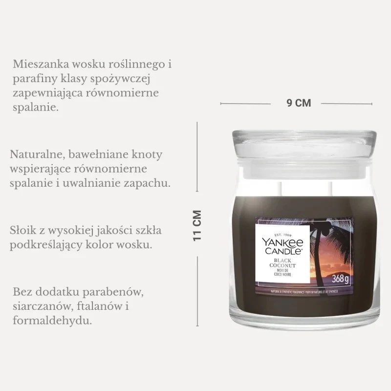 Yankee Candle Black Coconut Vela, mediana