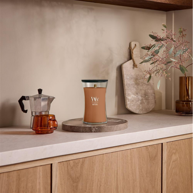 WoodWick vela Radiant Amber, mediana