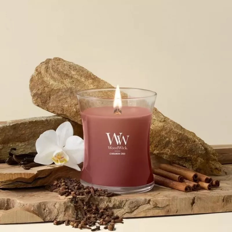 WoodWick vela pequeña, Cinnamon Chai