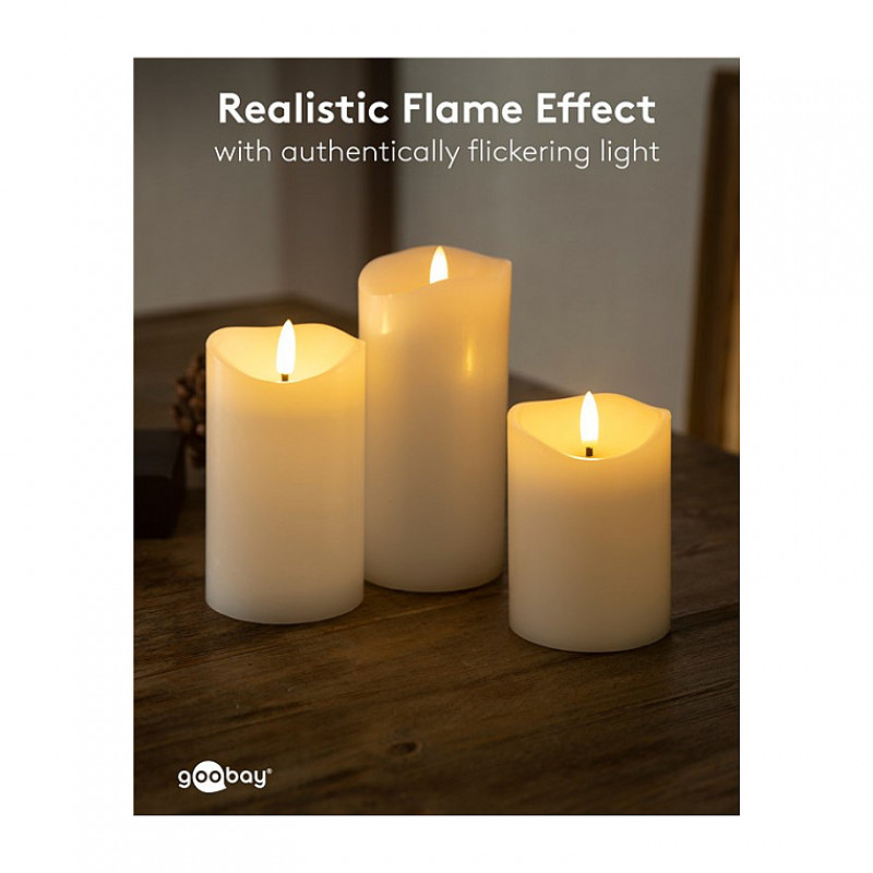 Goobay velas de cera real LED, blanco