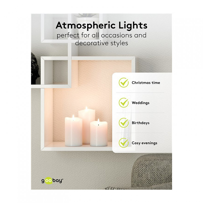 Goobay velas de cera real LED, blanco