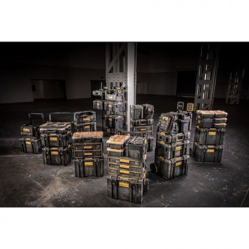 DeWALT DWST08061-1 ToughSystem 2.0 caja de herramientas con iluminación, 14 l, negro/amarillo