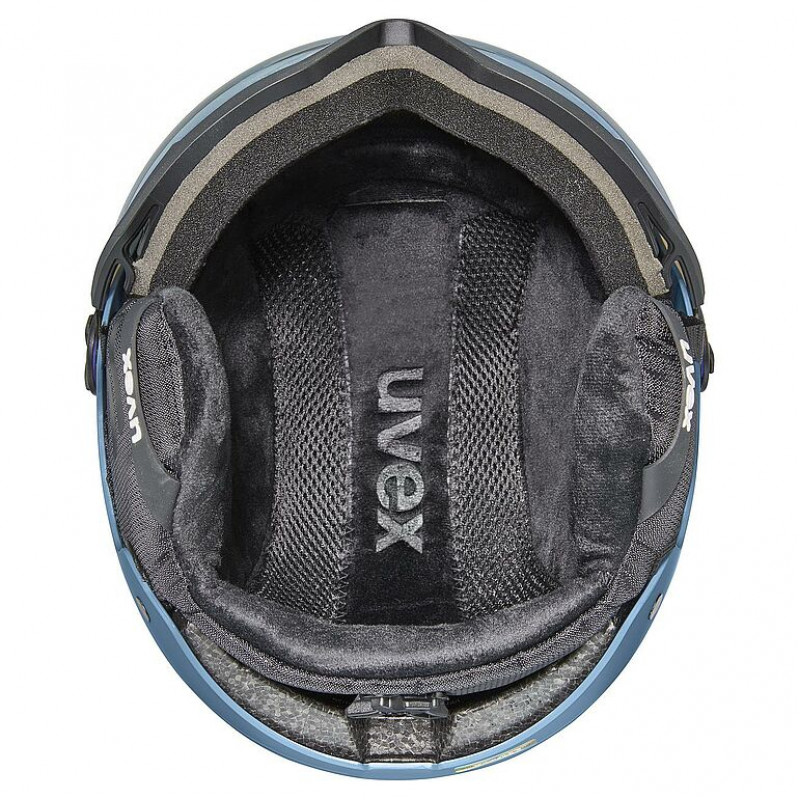 UVEX Wanted Visor casco de esquí, Piedra/Azul, 58-61