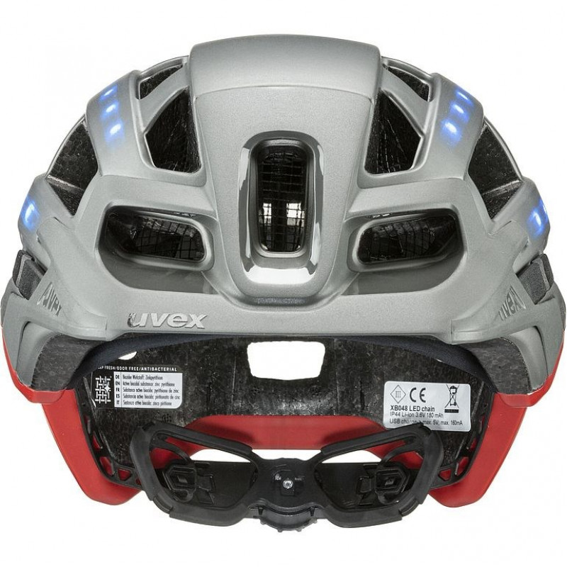 UVEX Finale Light 2.0 casco de bicicleta, gris/rojo, 52-57
