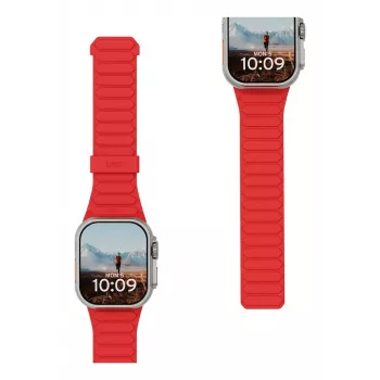 Urban Armor Gear UAG Pathfinder – correa de silicona magnética de doble cara para Apple Watch Series 4-6 y SE 1-3, 44mm / Series 7-9, 45mm / Series 10-11, 46mm / Ultra 1-3, 49mm (ash/lava)