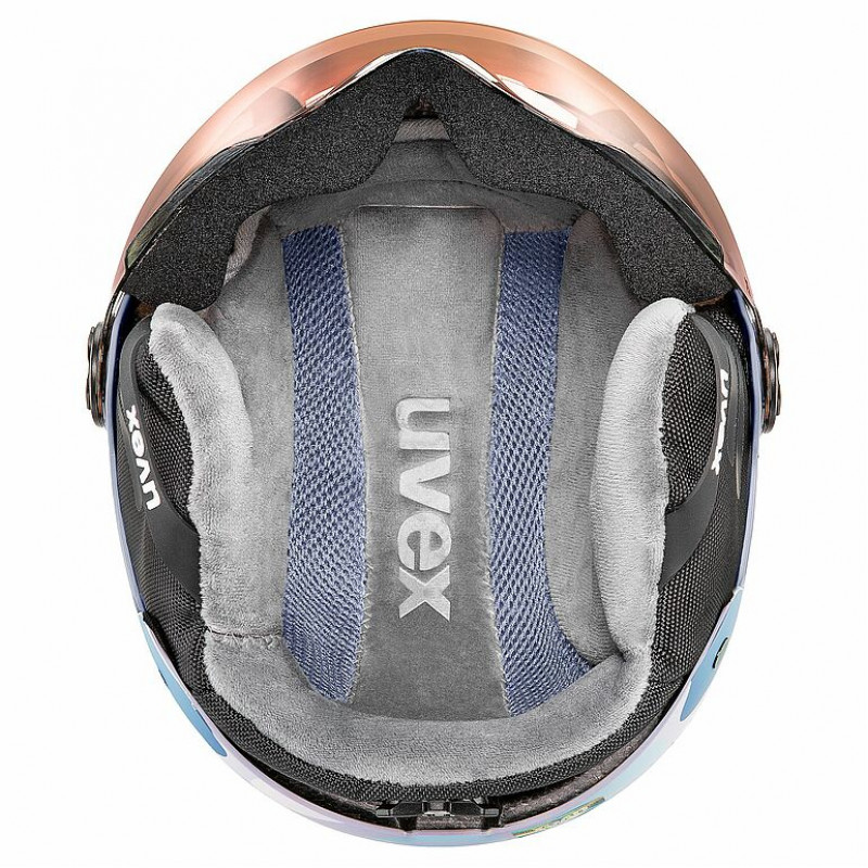 Casco de esquí infantil UVEX Rocket jr. Visor 54-58, lavanda
