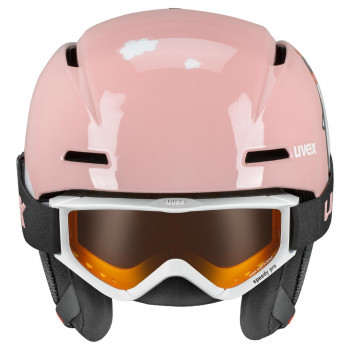 Set de casco de esquí para niños UVEX Viti 46-50, rosa