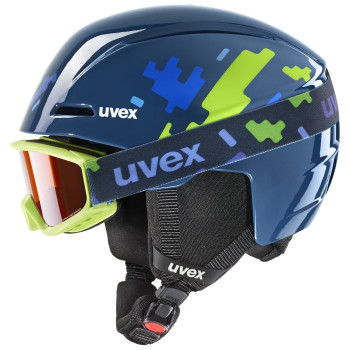 Set de casco de esquí para niños UVEX Viti, azul, 46-50 (56/S/317/11)