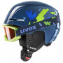 Set de casco de esquí para niños UVEX Viti, azul, 46-50 (56/S/317/11)