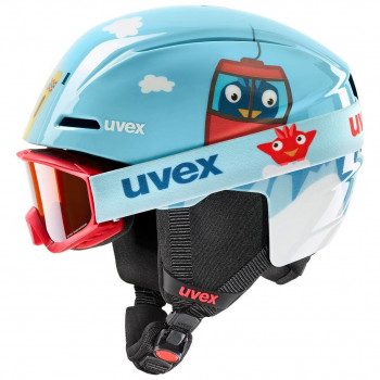 Set de casco de esquí para niños UVEX Viti, azul, 46-50 (56/S/317/10)