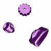 Ascher Racing Knob Kit Pro set de mandos giratorios, Champion Purple