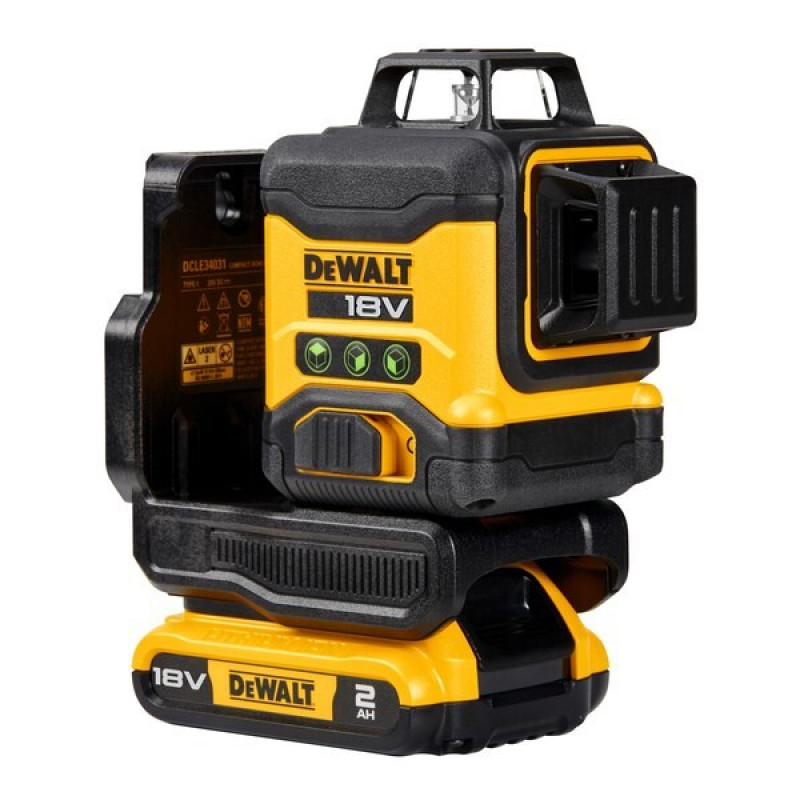 Láser de líneas cruzadas DeWalt DCLE34031D1-QW 3x360°, verde, 40 m, 18 V, 2 Ah batería, maletín TSTAK