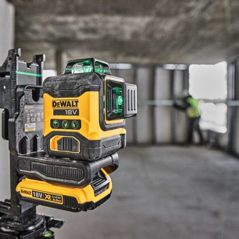Láser de líneas cruzadas DeWalt DCLE34031D1-QW 3x360°, verde, 40 m, 18 V, 2 Ah batería, maletín TSTAK