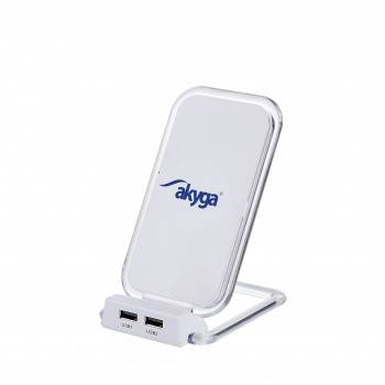 Cargador por inducción QI Akyga AK-QI-03 5V máx 1.5A 2 x USB 2.0