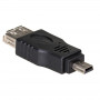 Akyga AK-AD-07 adaptador OTG USB-A hembra a Mini-USB macho, negro