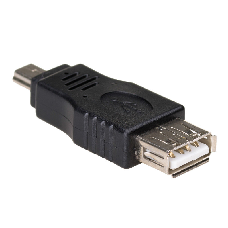Akyga AK-AD-07 adaptador OTG USB-A hembra a Mini-USB macho, negro