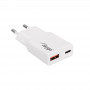 Cargador de pared Akyga AK-CH-27 30W USB-C USB-A PD GaN 5-20V / 1.5-3A blanco