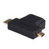 Akyga AK-AD-23 adaptador HDMI (F) a Mini HDMI (M) / Micro HDMI (M), negro